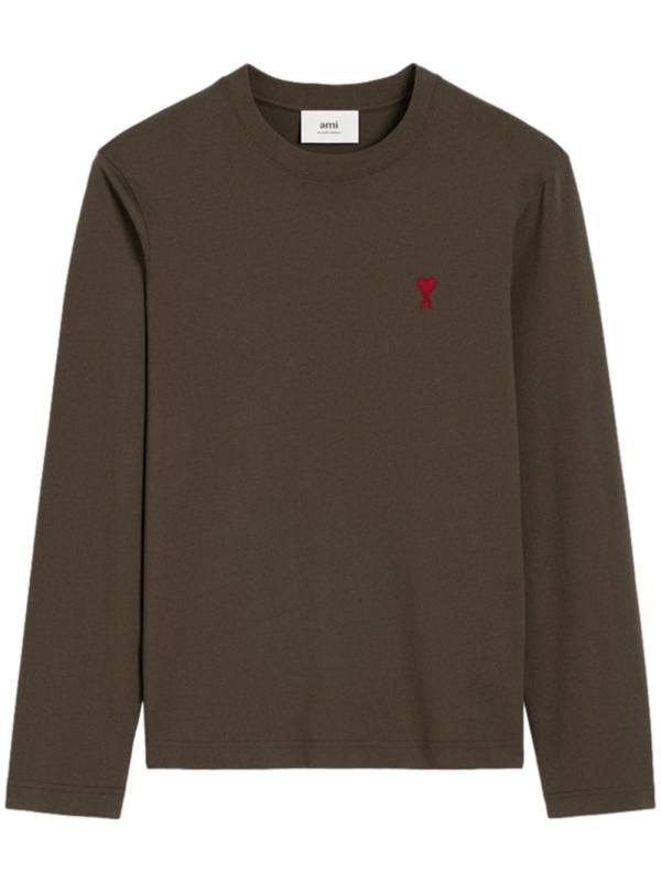 embroidered logo organic cotton longsleeved shirt