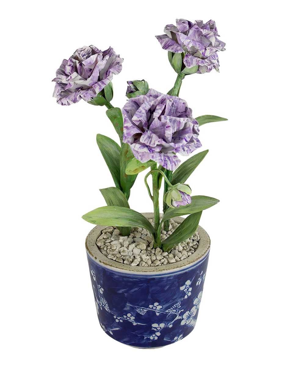Carnation January Birth Flower in Ceramic Pot