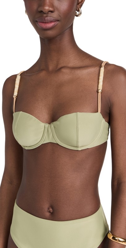 ViX Paula Hermanny Solid Brooke Mel Bikini Top Olive
