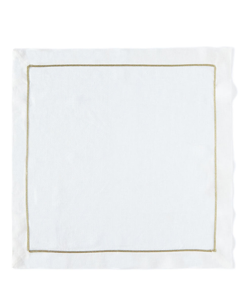 White with Gold Dinner Napki