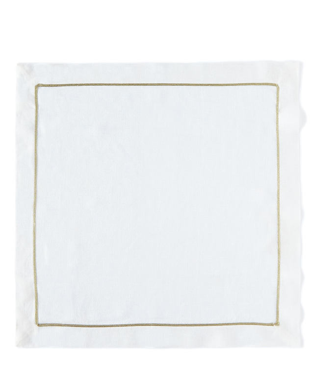 White with Gold Dinner Napki
