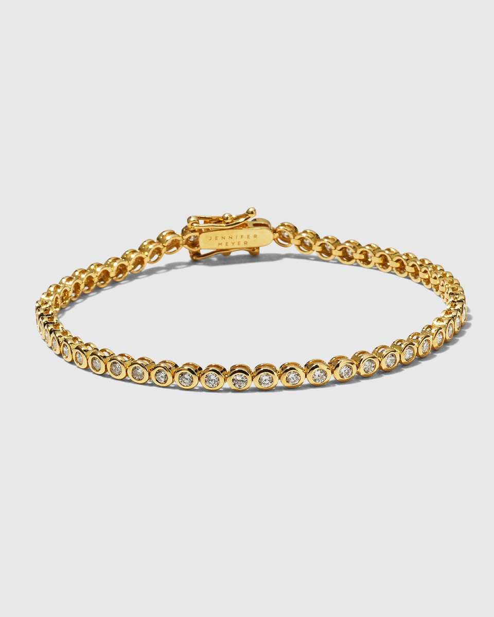 18k Yellow Gold Diamond Mini Bezel Tennis Bracelet