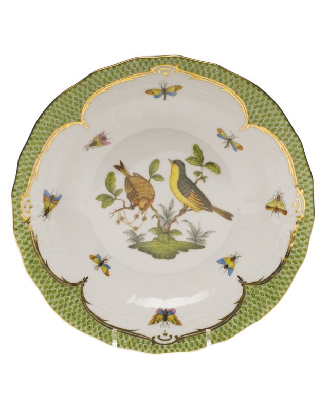 Rothschild Bird Green Motif 07 Dessert Plate