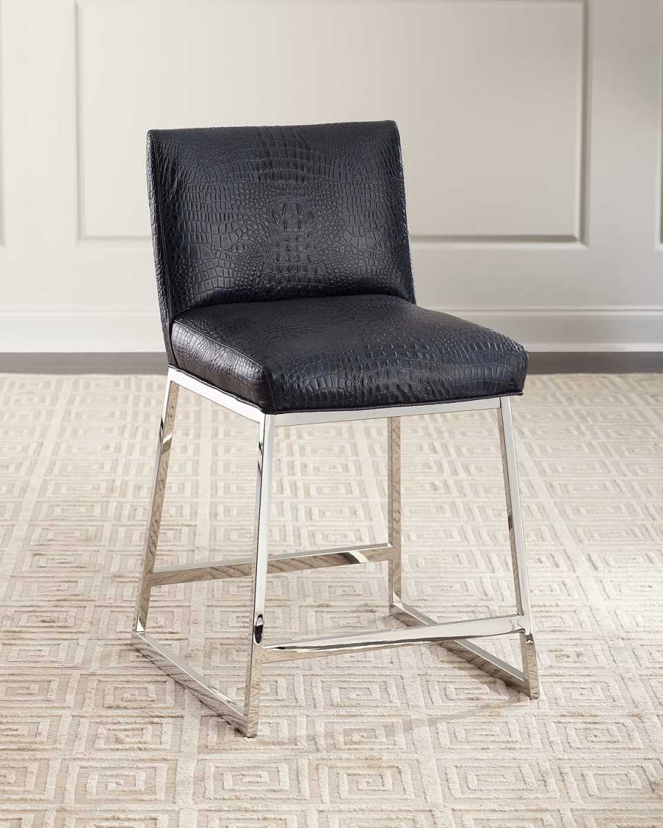 Adrift Leather Counter Stool, 24"