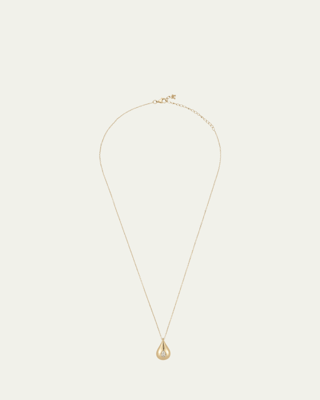 14K Diamond Water Droplet Necklac
