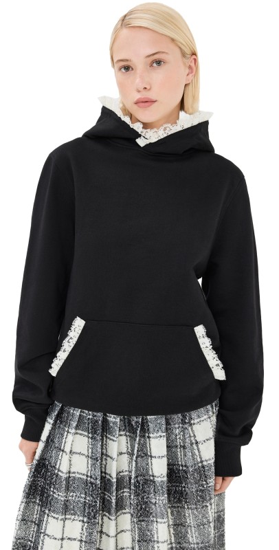 Tanner Fletcher Becky Lace Trim Hoodie Black