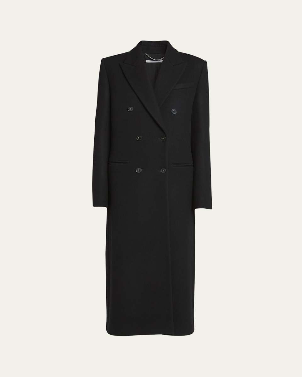 Long Double Breasted Wool Overcoat