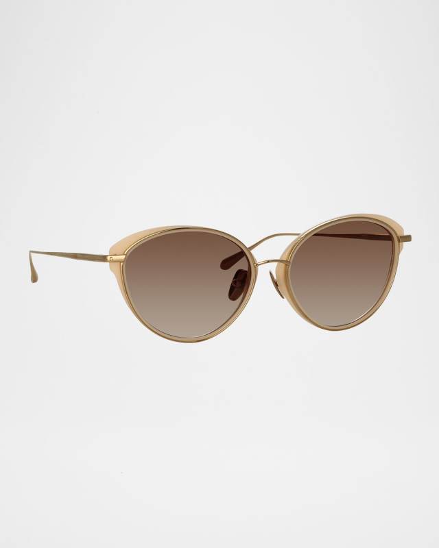 Song 18K Gold-Plated Titanium Cat-Eye Sunglasses