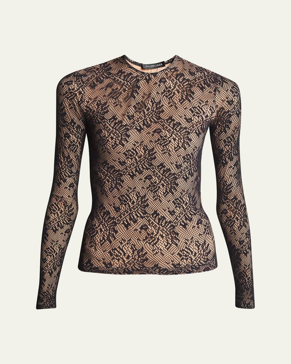 Lace Matte Jersey Top