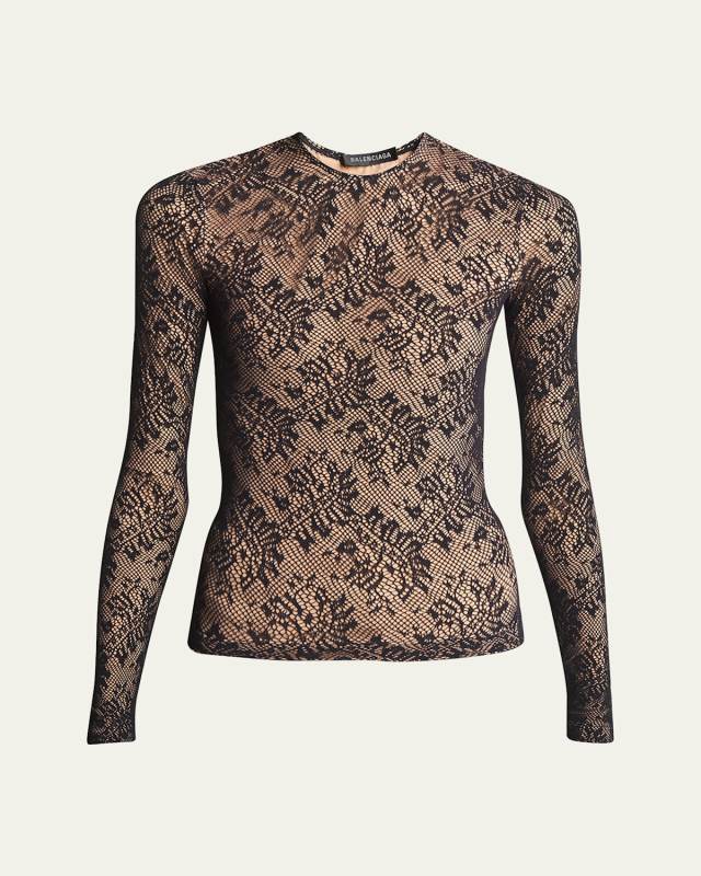 Lace Matte Jersey Top