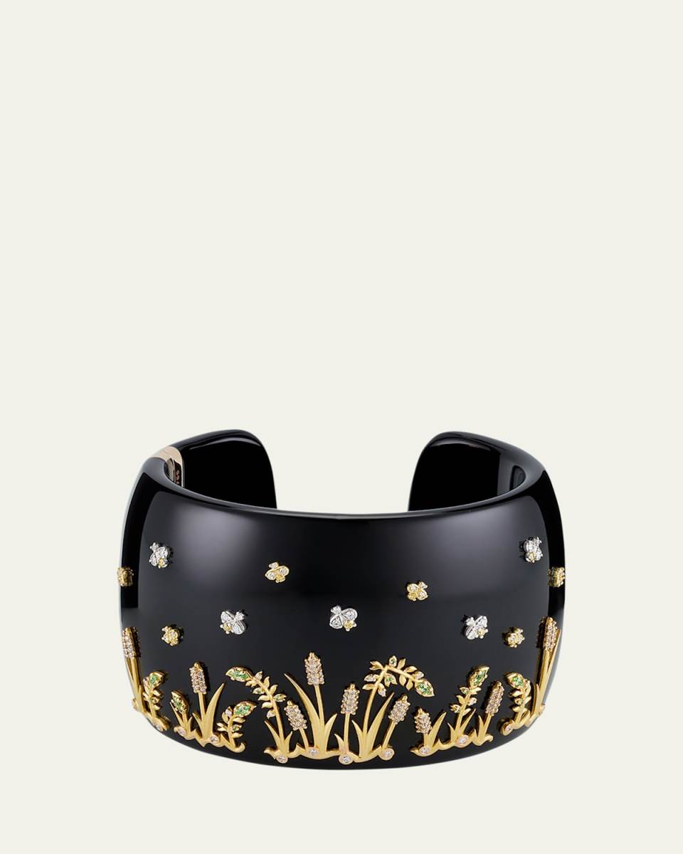 Medium Twilight Multi Diamond and Tsavorite Cuff Bracelet