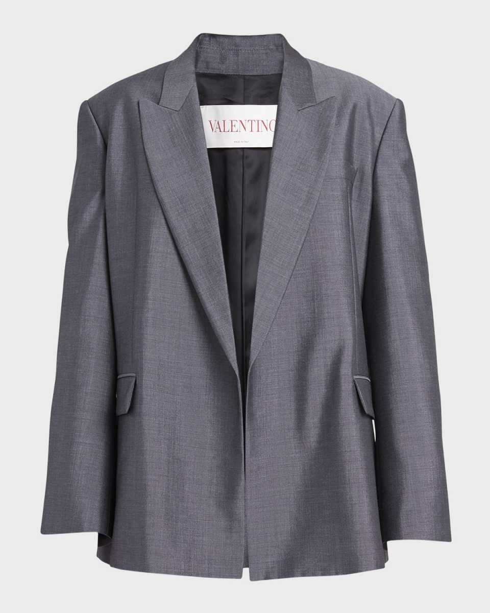 Mohair Wool Relaxed Blazer Jacket