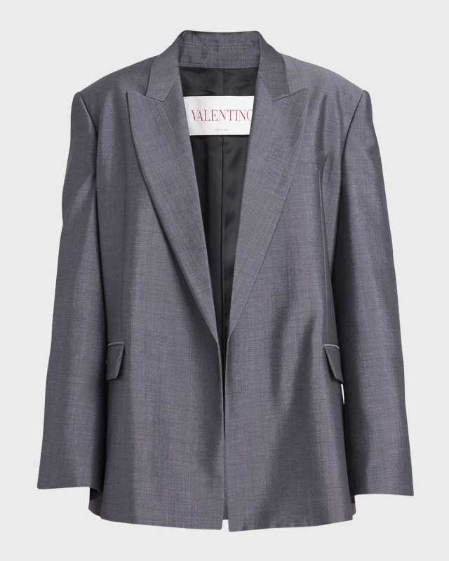 Mohair Wool Relaxed Blazer Jacket