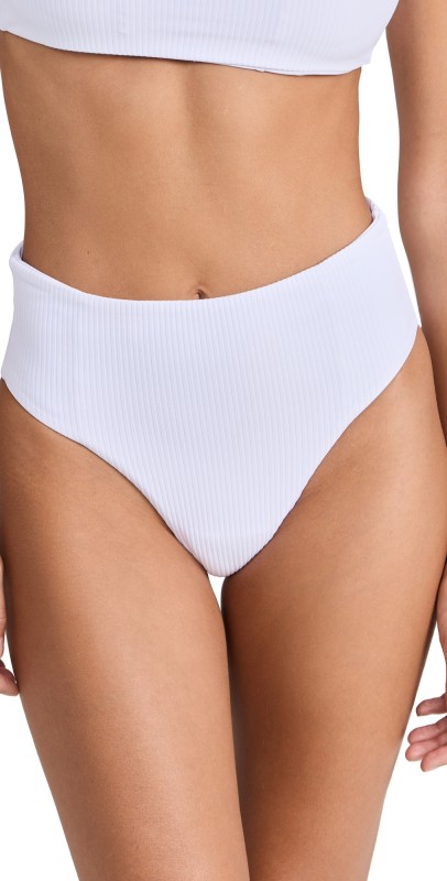 Nomads Current Bikini Bottoms II White Rib Knit