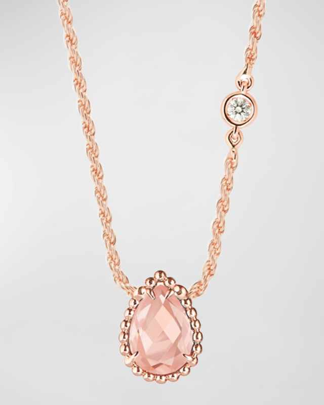 Serpent Boheme 18K Rose Gold Pink Quartz XS Pendant Necklace
