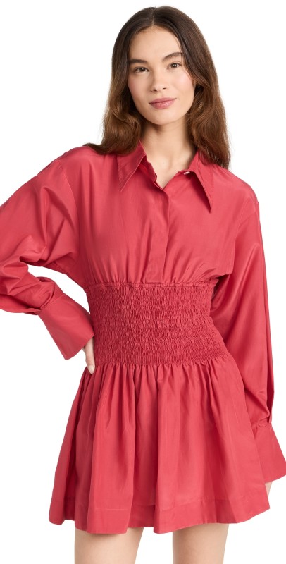 FAITHFULL THE BRAND Vitinia Mini Dress Crimson