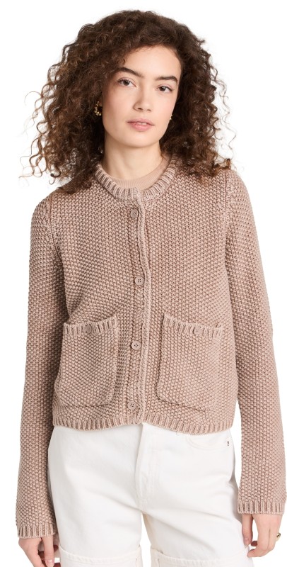 Splendid Andrea Cropped Cardigan Macchiato