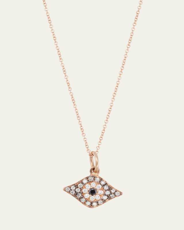18K Rose Gold and Diamond Kitten Eye Necklace