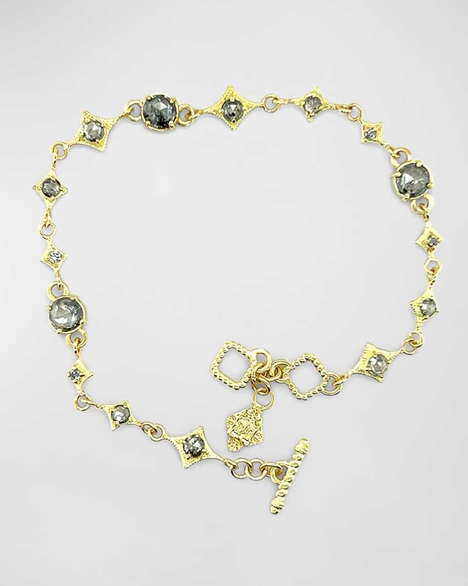 18K Yellow Gold Grey Diamond Chain Bracelet