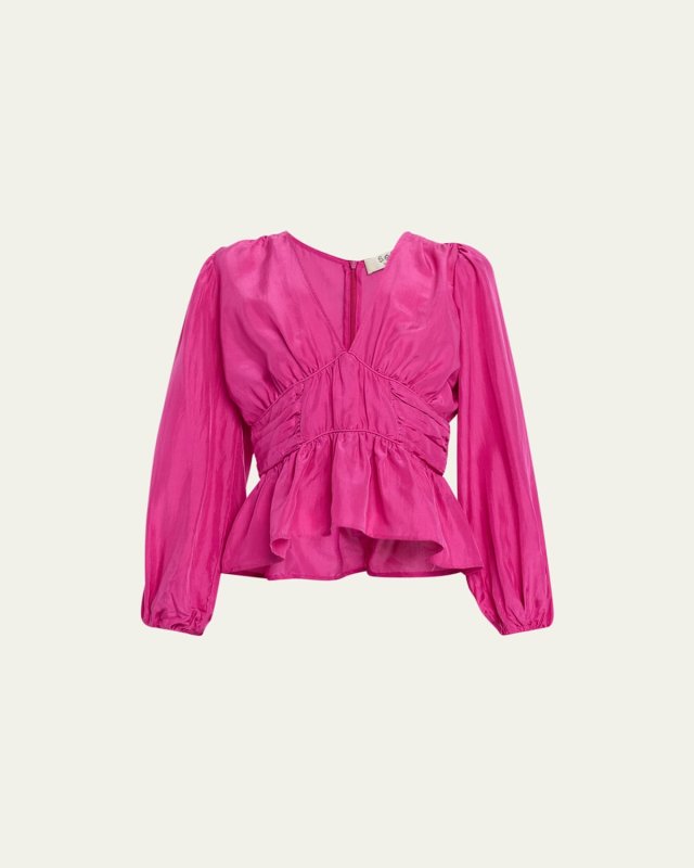 Fabiola Silk V-Neck Top