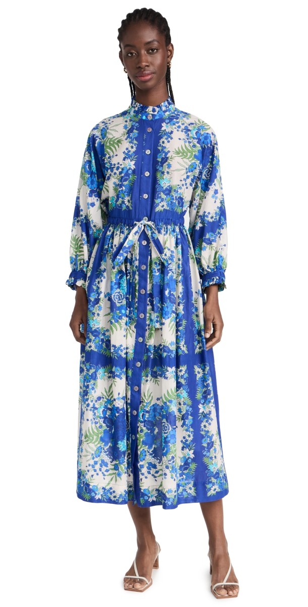 Cara Cara Beatrice Dress Evening Blue Bombay Bouqet