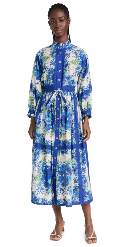 Cara Cara Beatrice Dress Evening Blue Bombay Bouqet