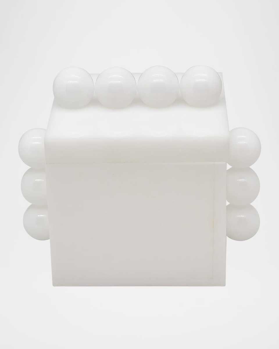 White Lucite Box with Bubbles