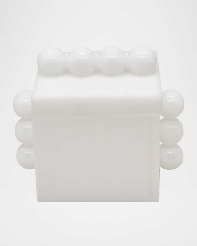 White Lucite Box with Bubbles
