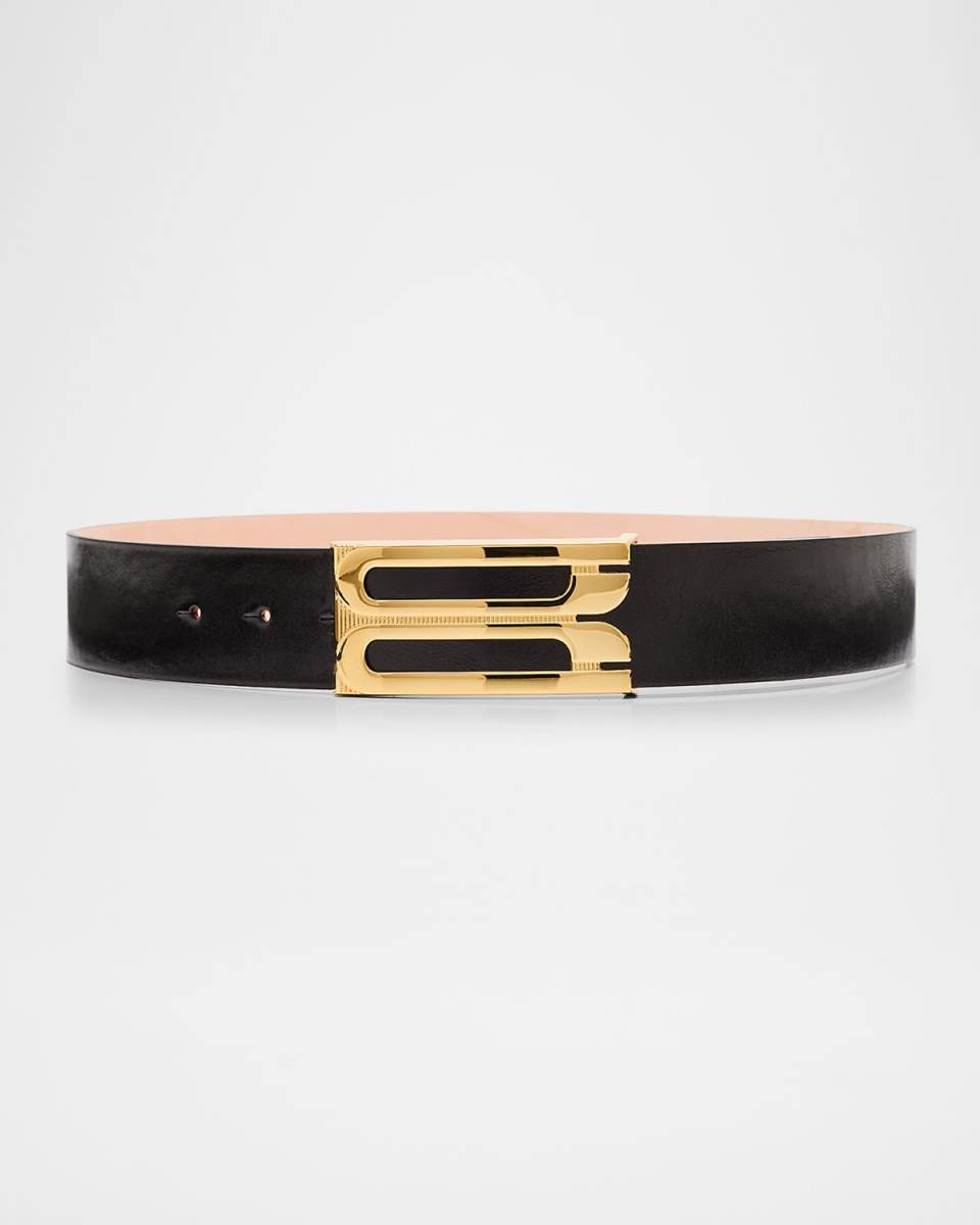 Jumbo B-Logo Leather Belt