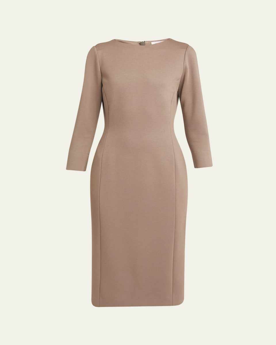 Pencil Stretch Jersey Midi Dress