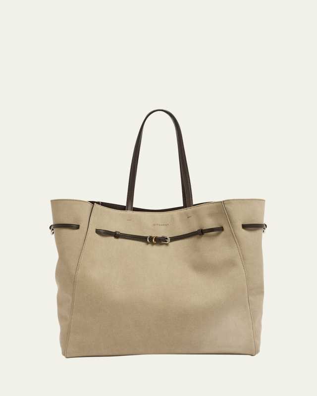 Large Voyou East-West Tote Bag in Canvas