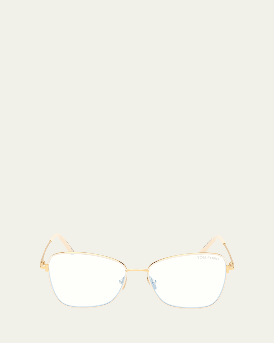 Blue Filtering Metal & Acetate Butterfly Glasses