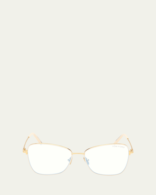 Blue Filtering Metal & Acetate Butterfly Glasses