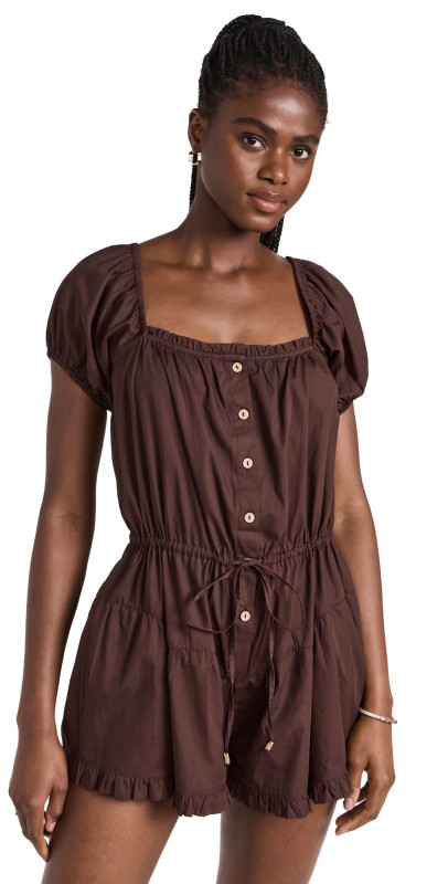 Free People A Sight For Sore Eyes Romper French Roast