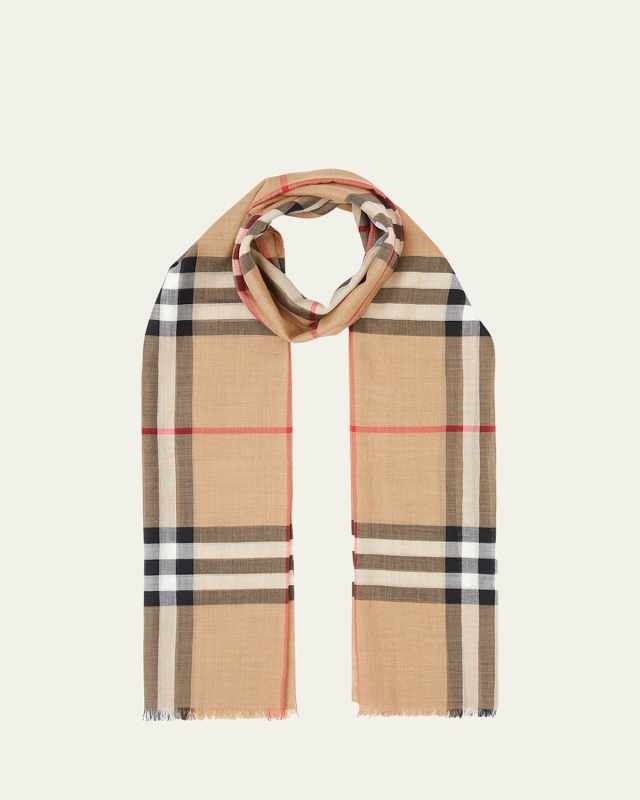 Giant Check Gauze Scarf