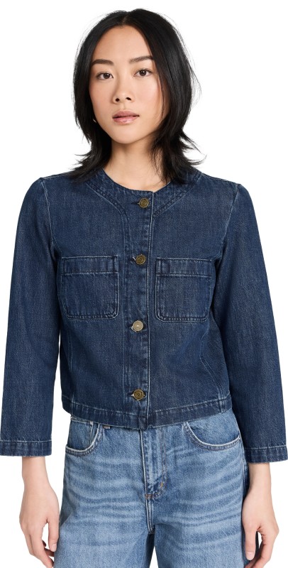 FRAME Collarless Button Front Jacket Cleopatra