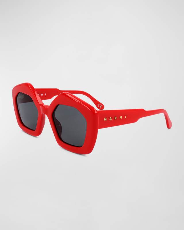 Logo Acetate Butterfly Sunglasses