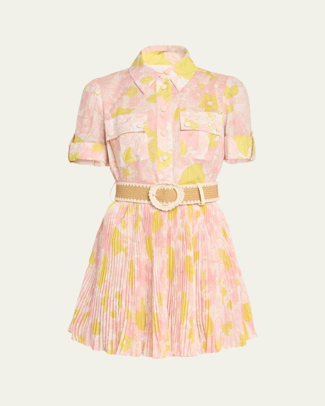 Pop Pleated Mini Dress