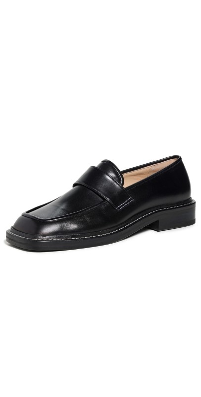 Wandler Lucy Loafers Black/White Stitch - 5381