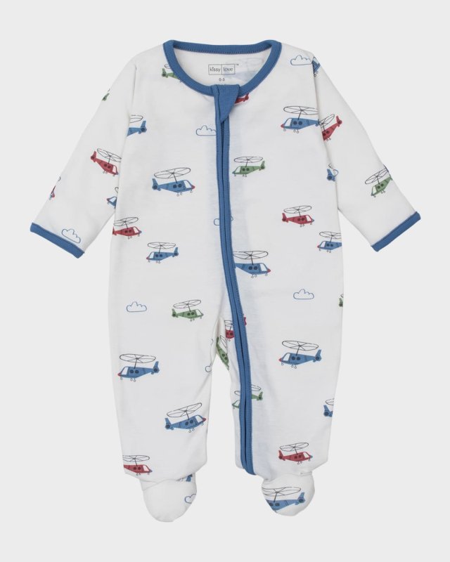 Boy's Helicopter Rescue Footie, Size Newborn-9M