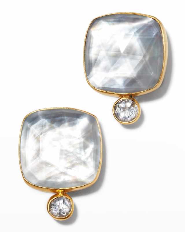 White Doublet Large Stud Earrings
