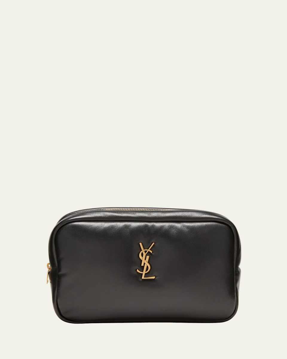 Cassandre Medium YSL Cosmetic Pouch in Smooth Padded Leather