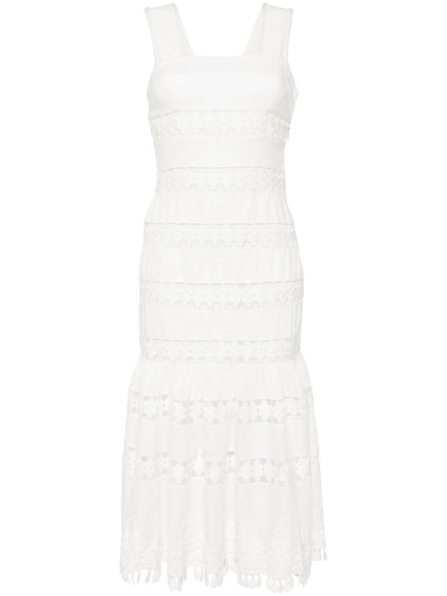 trimmed midi dress