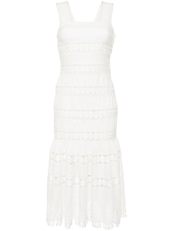 trimmed midi dress