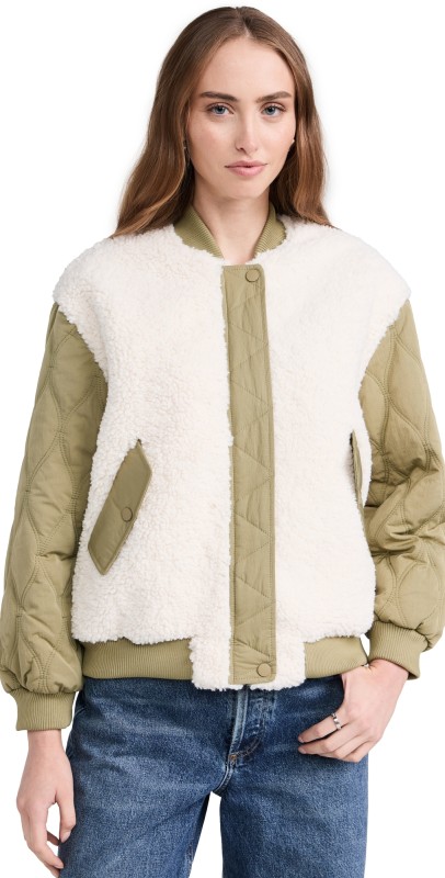 BLANKNYC Top Tier Bomber Jacket Olive Combo