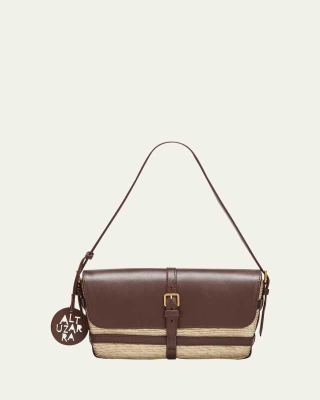 Watermill Caged Straw Shoulder Bag