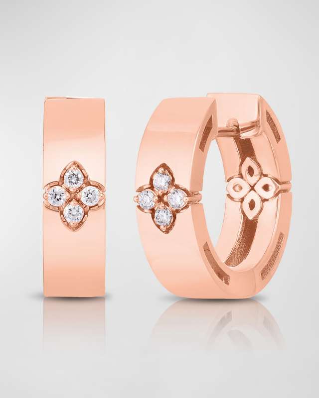 18k Yellow Gold Diamond Verona Earrings, 15mm