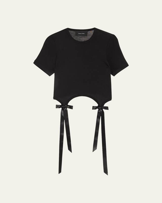 Easy Cotton T-Shirt with Bow Tails