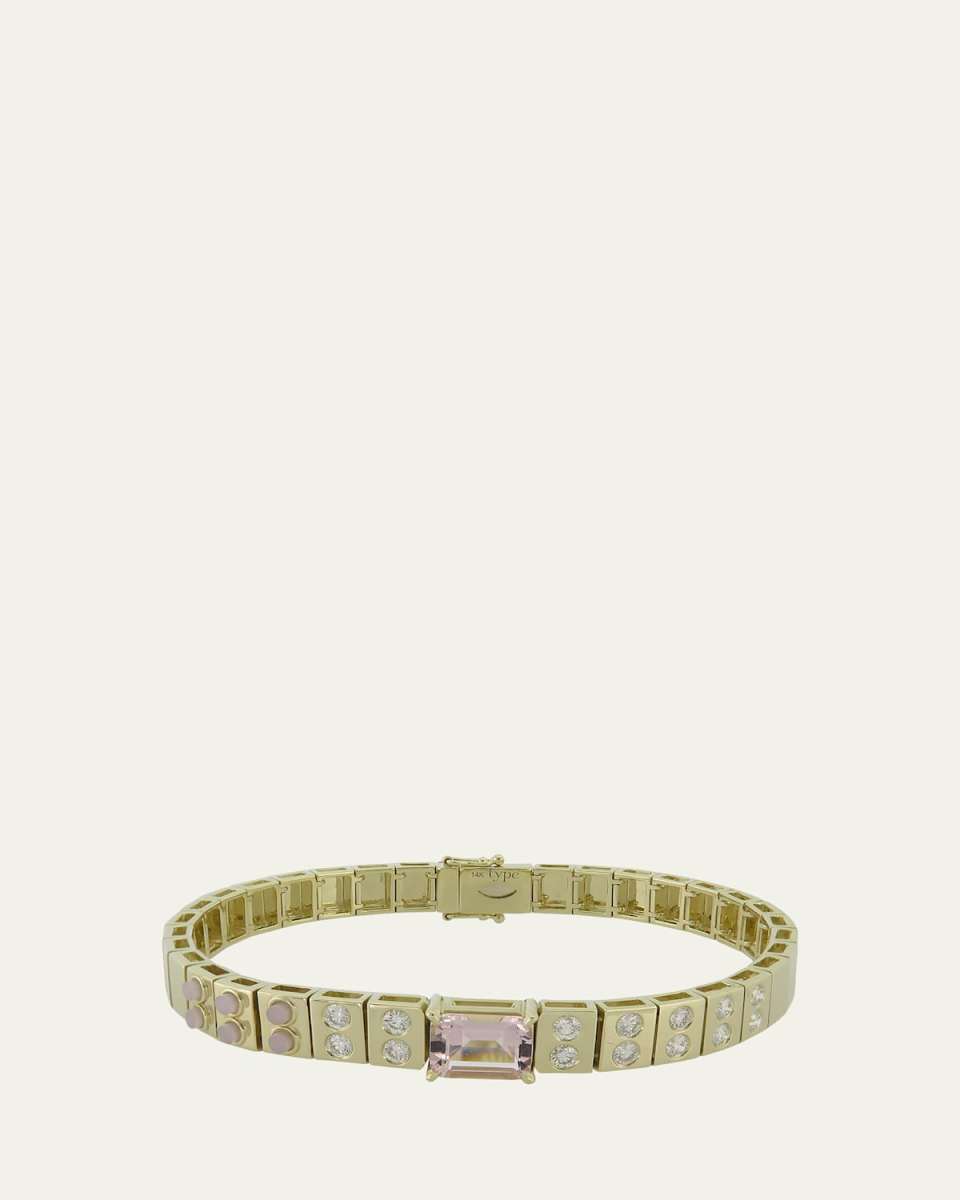 Leggo ID Morganite and Diamond Tennis Bracelet