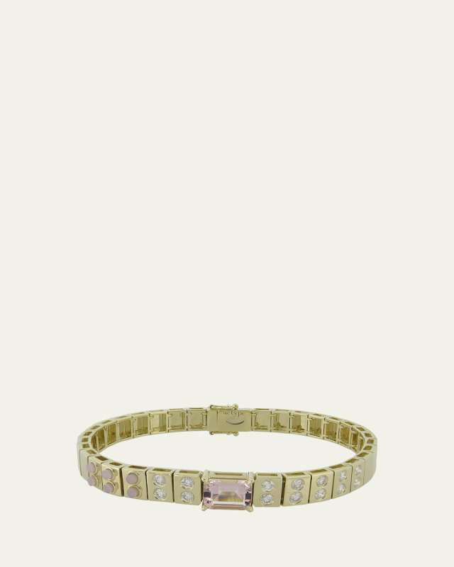 Leggo ID Morganite and Diamond Tennis Bracelet